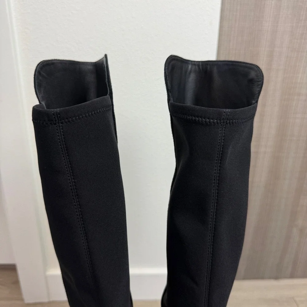 Stuart Weitzman Black Gillian 60 Microstretch Suede Over the Knee Boots Size 6.5